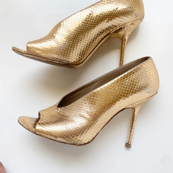 Burberry peep toe snakeskin pump size 9.5 - Picture 5 of 7
